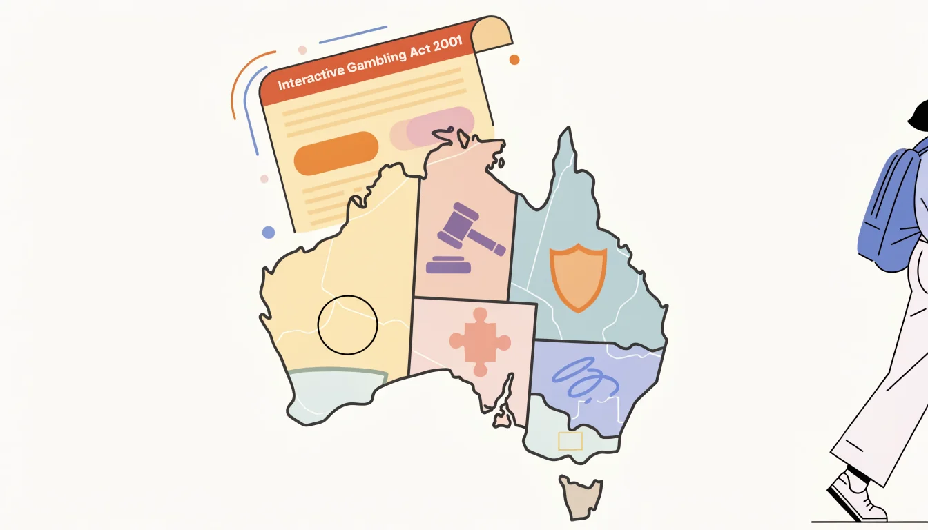 Australian map with regulatory symbols and federal act document